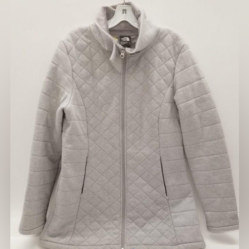 North Face light Gray Quilt Coat Size L